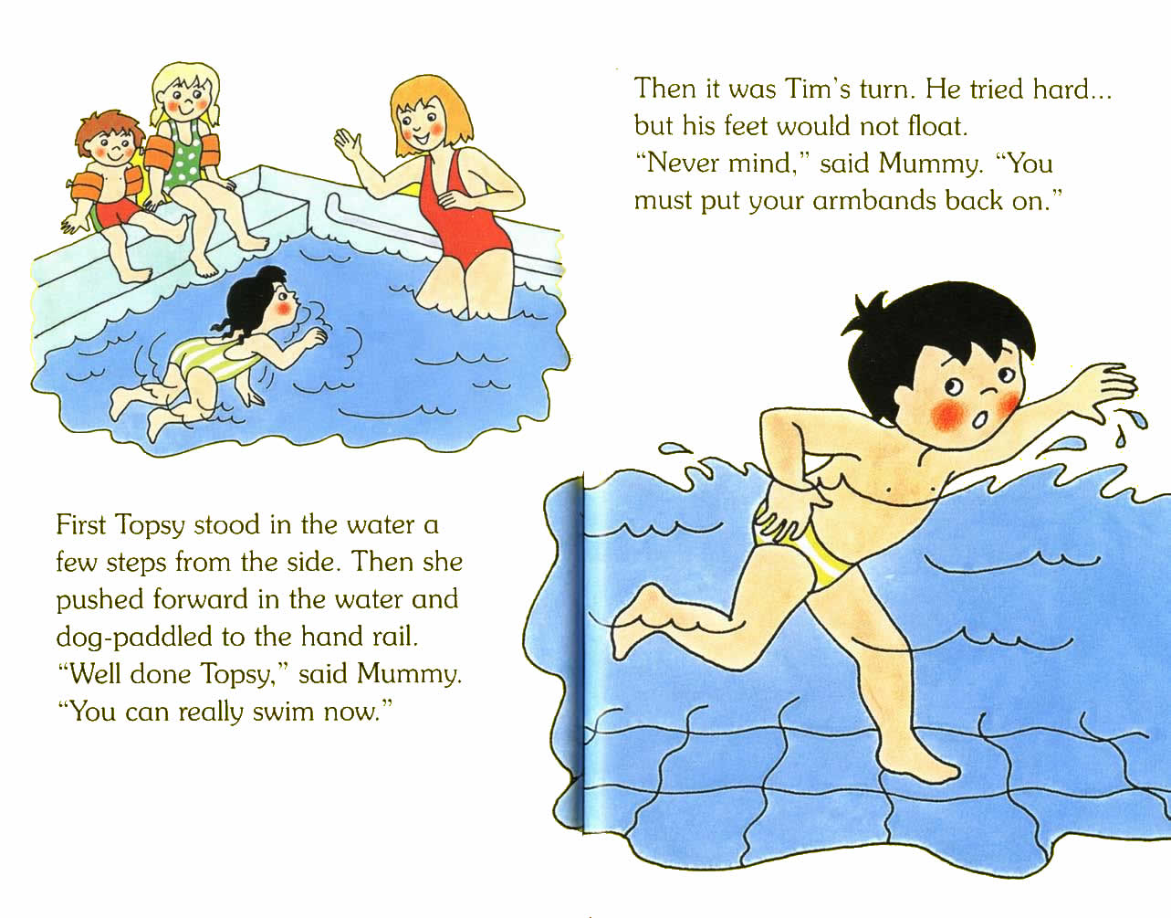 Ladybird - Topsy Tim Books - Learn To Swim (07),绘本,绘本故事,绘本阅读,故事书,童书,图画书,课外阅读